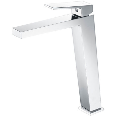 Rubinetto monocomando per lavabo da bagno con bocca alta per acqua calda e fredda - Colore cromo