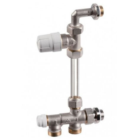 RBM – Rubinetto monotubo termostatico curvo 1/2" – Miscelatore monoblocco senza asta – Per installazione su termosifoni