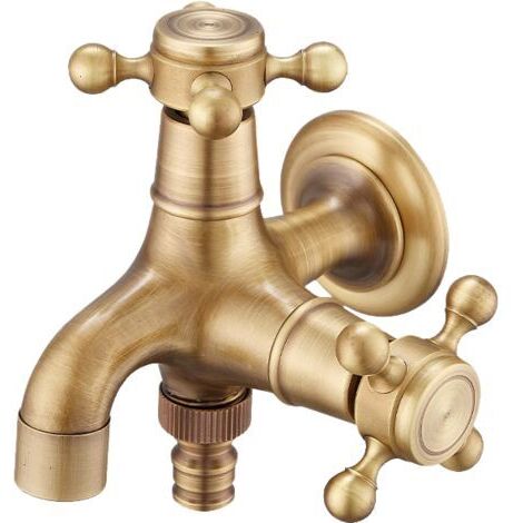 Rubinetto multifunzione in ottone spazzolato di alta qualità per lavatrice e rubinetto da giardino angolare per bagno.