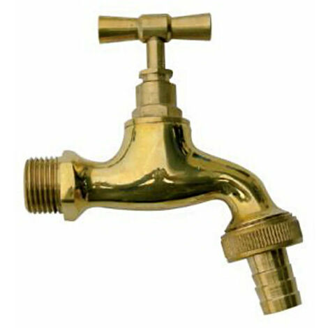 Rubinetto Ottone 1/2" Con Portagomma - Tipo Corto