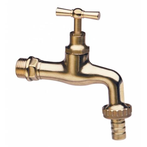 Rubinetto Ottone Lucido 1/2 Con Portagomma - 6 Pl