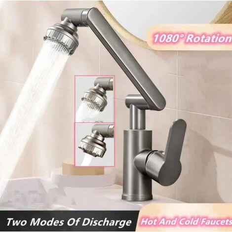 Rubinetto per acqua calda e fredda per lavelli/lavabi di cucina e bagno - rubinetto in acciaio inox