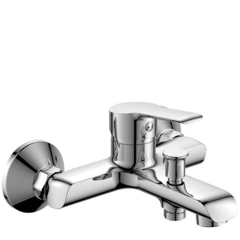 Rubinetto per bagno moderno miscelatore orientabile vasca in ottone cromato lucido
