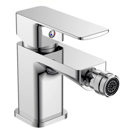 Rubinetto per bagno moderno quadrato miscelatore orientabile bidet in ottone cromato lucido