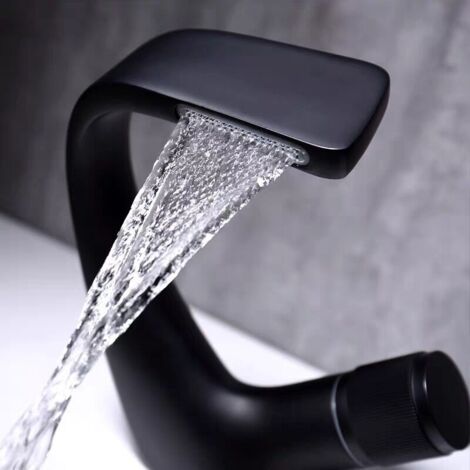 Rubinetto per bagno, rubinetto a cascata, rubinetto per lavandino, un foro