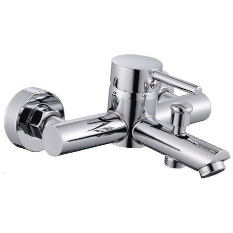 Rubinetto per bagno ultra moderno cromato lucido miscelatore orientabile per vasca