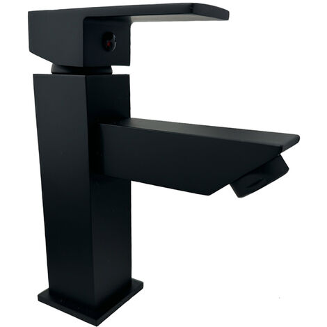 Rubinetto per bagno ultra moderno miscelatore orientabile lavabo nero opaco rubinetteria
