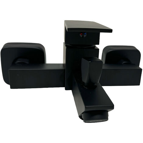 Rubinetto per bagno ultra moderno miscelatore orientabile per vasca nero opaco rubinetteria