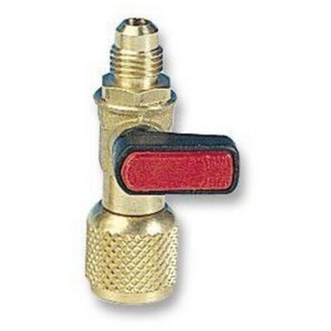 RUBINETTO PER BOMBOLETTA REFRIGERANTE CON DEPRESSORE F gir. 5/16 SAE - M 1/4SAE MARIE