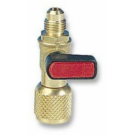RUBINETTO PER BOMBOLETTA REFRIGERANTE CON DEPRESSORE F gir. 5/16&quot SAE - M 1/4&quotSAE