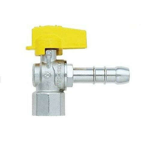 RUBINETTO PER GAS A SFERA SQUADRATA CONPORTAGOMMA LUNGO - RACCORDO F1/2