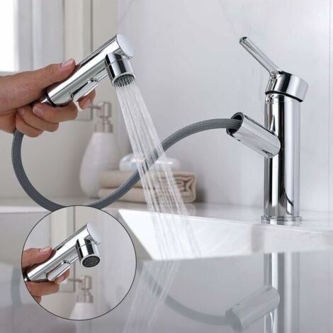 Moderat Superficial Udă Floarea Rubinetto Lavabo Bagno Con Doccetta Estraibile A