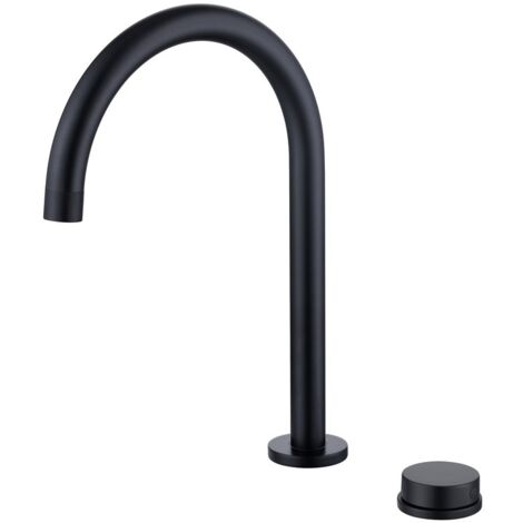 Rubinetto per lavabo a 2 fori, rubinetto per lavabo in ottone, rubinetto per lavabo a 2 fori (nero)