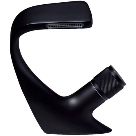 Rubinetto per lavabo a cascata a foro singolo, rubinetto per lavabo da bagno in ottone, rubinetto di lusso per vasca da bagno di design (nero)