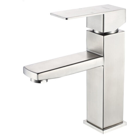 Rubinetto per lavabo a cascata, miscelatore monoblocco, miscelatore per WC, argento