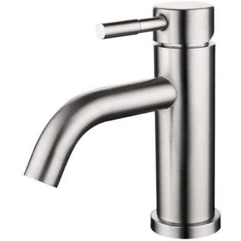 Rubinetto per lavabo a mano, miscelatore per lavabo in acciaio inossidabile spazzolato opaco, ottimo
