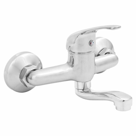 Rubinetto per lavabo a parete cromato Invena Mitris