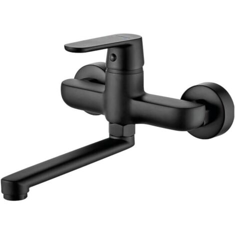 Rubinetto per lavabo a parete DIMA nero