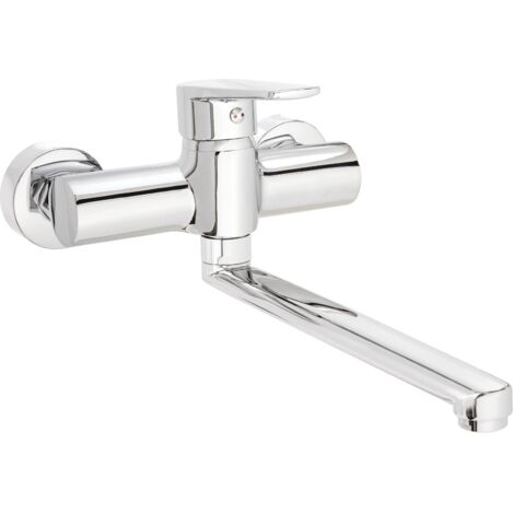 Rubinetto per lavabo a parete Tubo, cromato