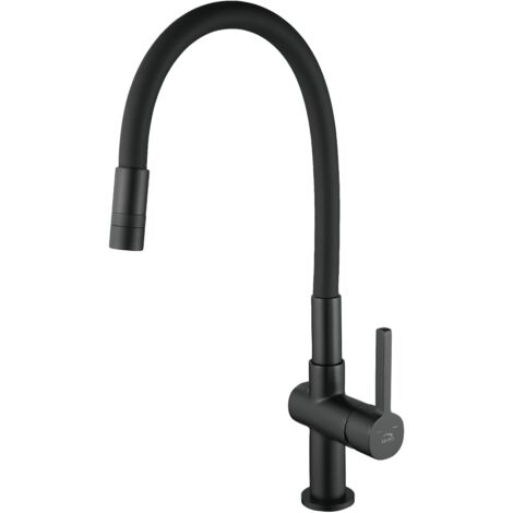 Rubinetto per lavabo ALITA Laveo nero con beccuccio flessibile