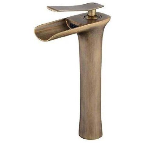 Rubinetto per lavabo alto in ottone anticato