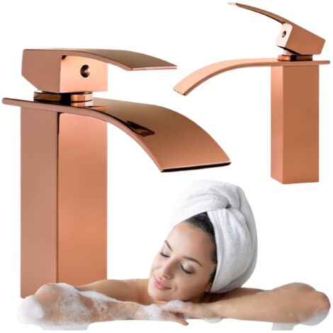 RUBINETTO PER LAVABO CASCADE SEM-1001G ORO ROSA