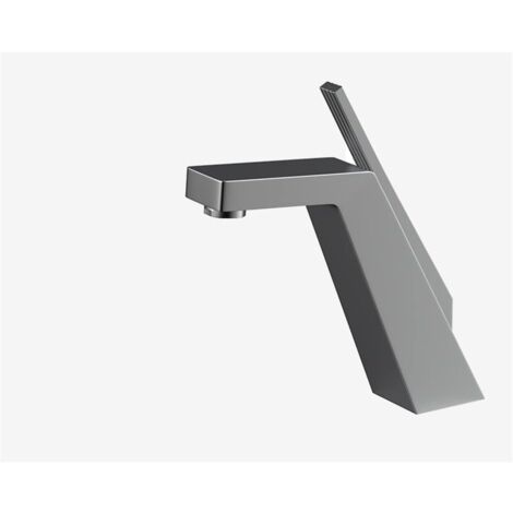 Rubinetto per lavabo con superficie nera/cromata, monoforo, miscelatore per acqua calda e fredda per bagno, rubinetti Crane, grigio