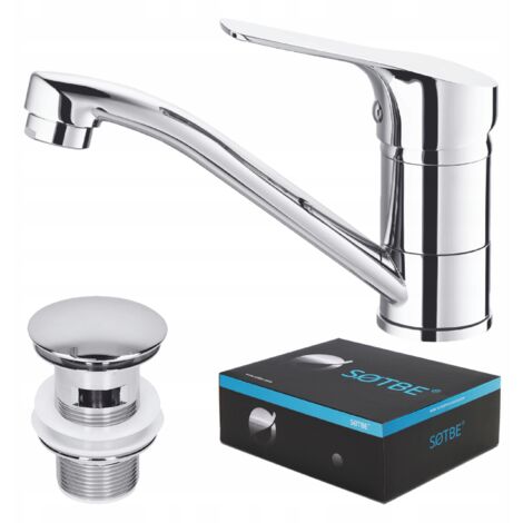 Rubinetto per lavabo da appoggio SOTBE con bocca girevole mobile e tappo