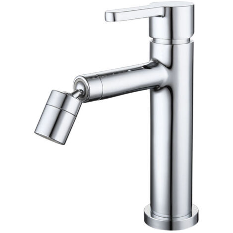 Rubinetto per lavabo da bagno con beccuccio girevole a 360° e modalità regolabile - Argento, rubinetto per lavabo da bagno con beccuccio girevole a 360° e modalità regolabile - Argento