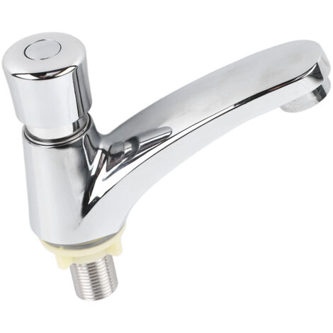 Rubinetto per lavabo da bagno con ritardo temporizzato, rubinetto a pulsante a risparmio idrico in lega di rame con funzione timer automatica, per la casa, il