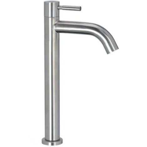 Rubinetto per lavabo da bagno con rubinetto per acqua fredda in acciaio inox a leva singola