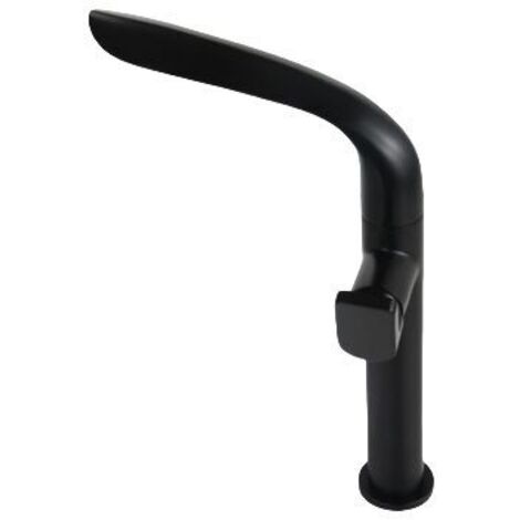 Rubinetto per lavabo da bagno, miscelatore in ottone dorato, maniglia singola, acqua calda e fredda (parte superiore) Nero