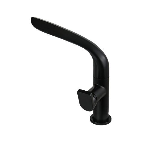 Rubinetto per lavabo da bagno, miscelatore in ottone dorato, maniglia singola, caldo e freddo (corto), nero