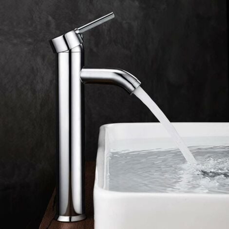 Rubinetto per lavabo da bagno Ulisem, miscelatore per lavabo ad arco alto per lavabo o lavabo da bagno, miscelatore per lavabo caldo e freddo regolabile