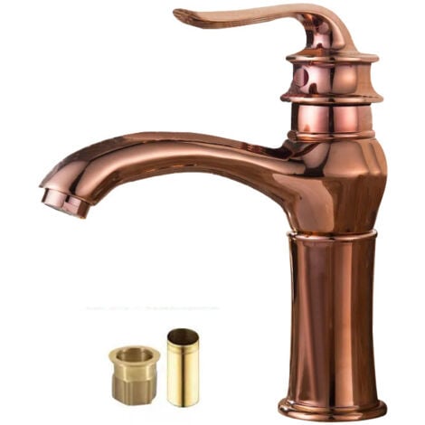 TONCHEAN Rubinetto per lavabo del bagno, rubinetto antico europeo per lavabo superiore e inferiore