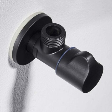 Rubinetto per lavabo in ceramica spazzolata, con valvola di intercettazione per acqua calda e fredda in rame nero.