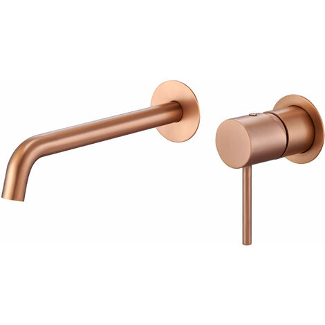 per lavabo incassato monocomando Modello MONZA Uscita universale Colore oro rosa finitura oro rosa spazzolato [ IMEX® ]