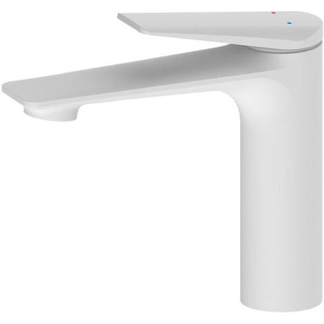 Rubinetto per lavabo interamente in rame, miscelatore per bagno, bianco