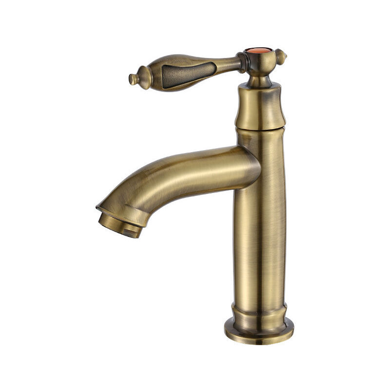 Image of Rubinetto per lavabo monocomando retrò Rubinetto in bronzo in ottone Rubinetto singolo per acqua fredda