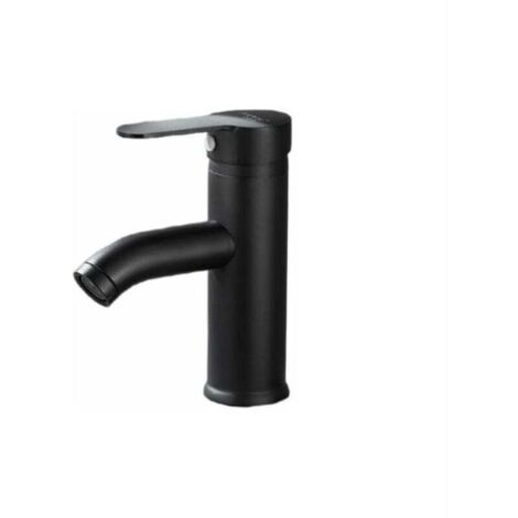 Rubinetto per lavabo nero opaco - Miscelatore acqua calda/fredda - Nero