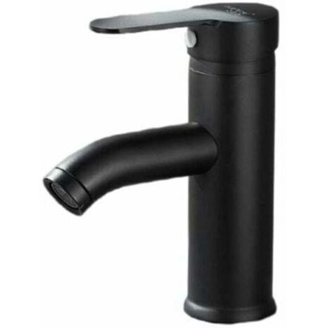 Rubinetto per lavabo nero opaco - Miscelatore acqua calda/fredda - Nero