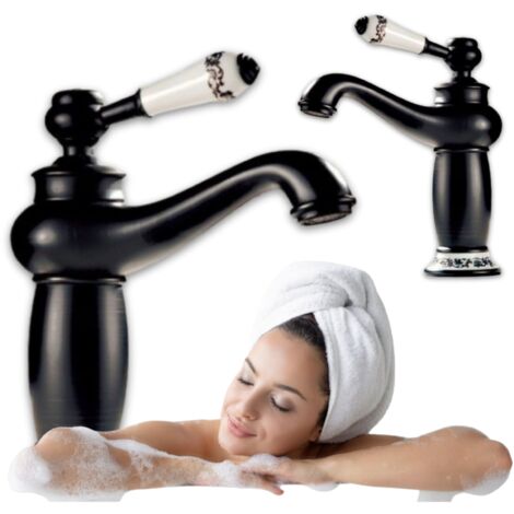 RUBINETTO PER LAVABO RETRO PALOMA BLACK SEM-1107