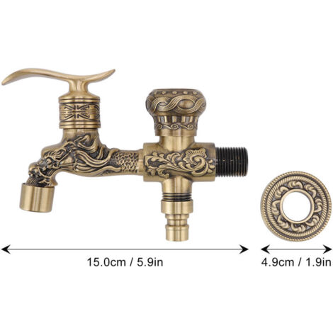 Rubinetto per lavabo SJLERST in rame anticato, G1/2, stile drago retrò