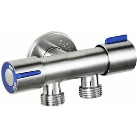 Rubinetto per lavatrice da bagno, rubinetto a doppia maniglia in acciaio inox per acqua fredda