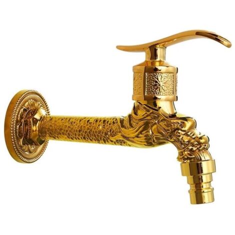 Rubinetto per lavatrice in rame KZQ One in Two Out a quattro punti con sgancio rapido per donna, set di pistole a spruzzo per lavaggio per donna, oro, lungo, rubinetto per lavatrice