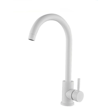 Rubinetto per lavello da cucina a canna alta bianco miscelatore per lavandino orientabile