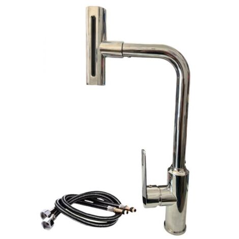 Rubinetto per lavello da cucina a cascata con bocca girevole monoforo 80037
