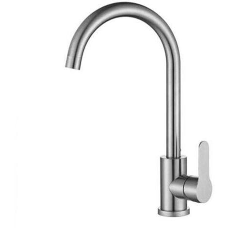 Rubinetto per lavello da cucina con maniglia singola in acciaio inossidabile 304, miscelatore per acqua calda/fredda, girevole, senza piombo