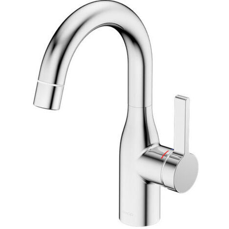 Rubinetto per lavello da cucina, rubinetto girevole a 360°, miscelatore con beccuccio alto, rubinetto per bagno o piccola cucina, cromato