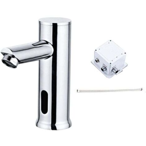 Rubinetto per lavello elettrico da cucina, bagno, con sensore automatico, alimentato a batteria, in ottone, per acqua fredda, montato sul ponte, moderno per la casa